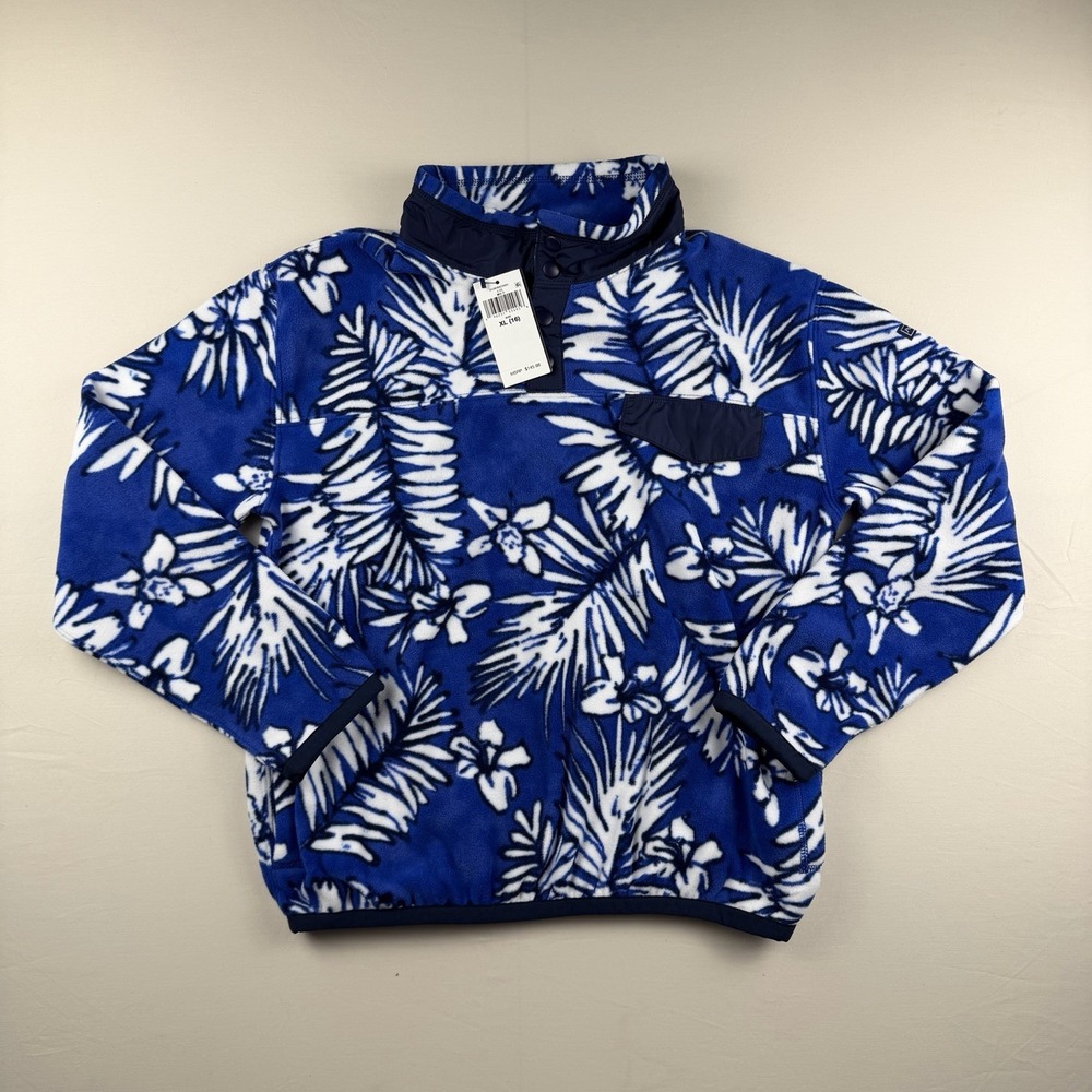 New Polo Ralph Lauren Sweater Boys XL 16 Quarter Snap Floral Jacket Sweater
